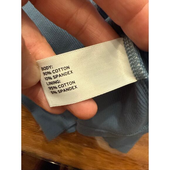 Duluth Trading Company Dusty Blue Ribbed Knit Lined Racerback Tank Top Large - Picture 4 of 4
